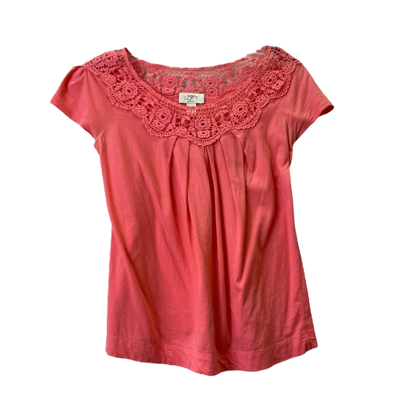 Price Cut Pink Top Short Sleeve By Loft, Size: S