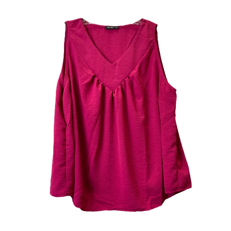 Online Specials Pink Top Short Sleeve By Shein, Size: 4x