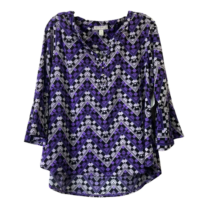 Deal Mania Purple Top Long Sleeve By Dana Buchman, Size: Xl