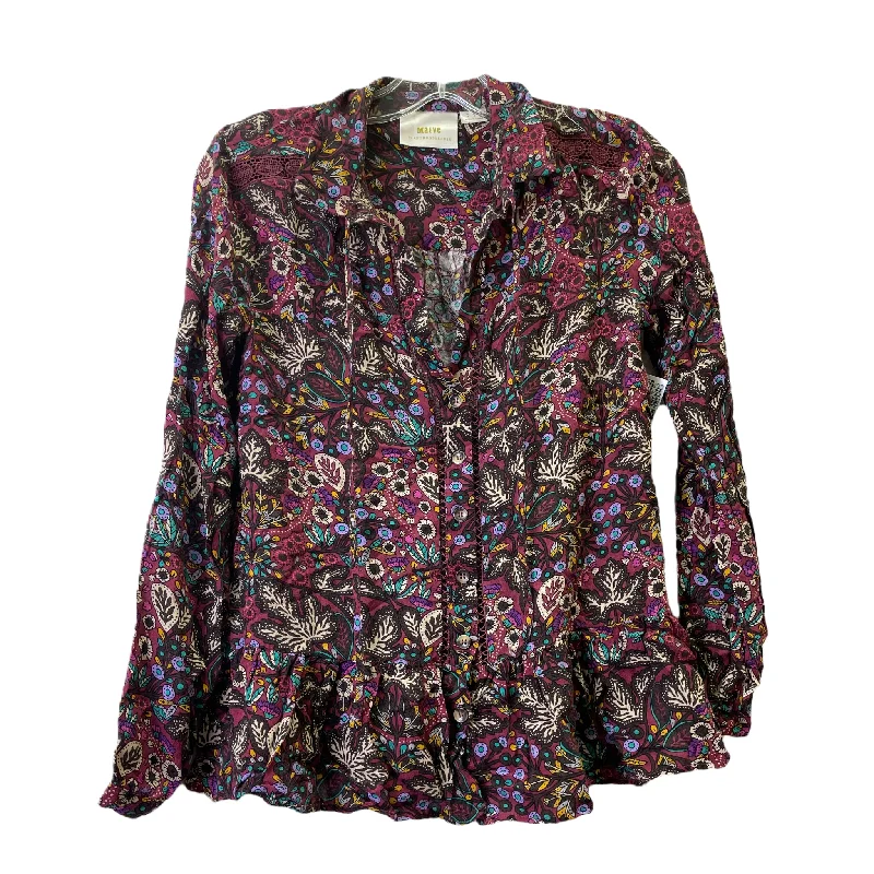 Big Savings Purple Top Long Sleeve By Maeve, Size: Xs