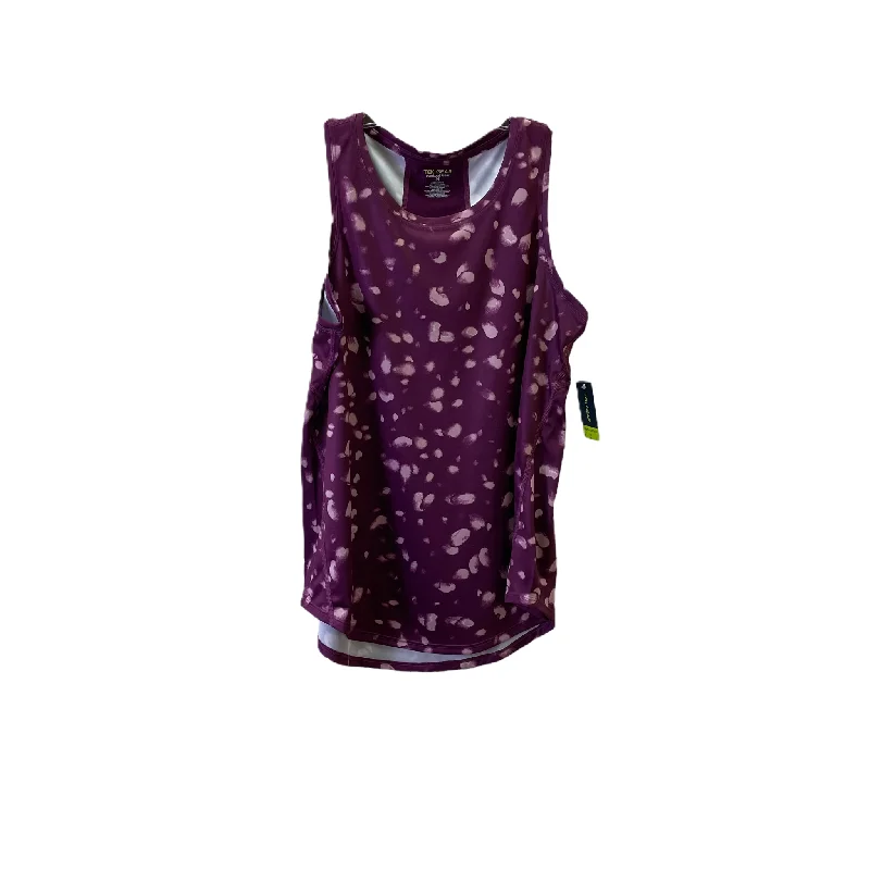 Great Bargains Purple & White Top Short Sleeve By Tek Gear, Size: M