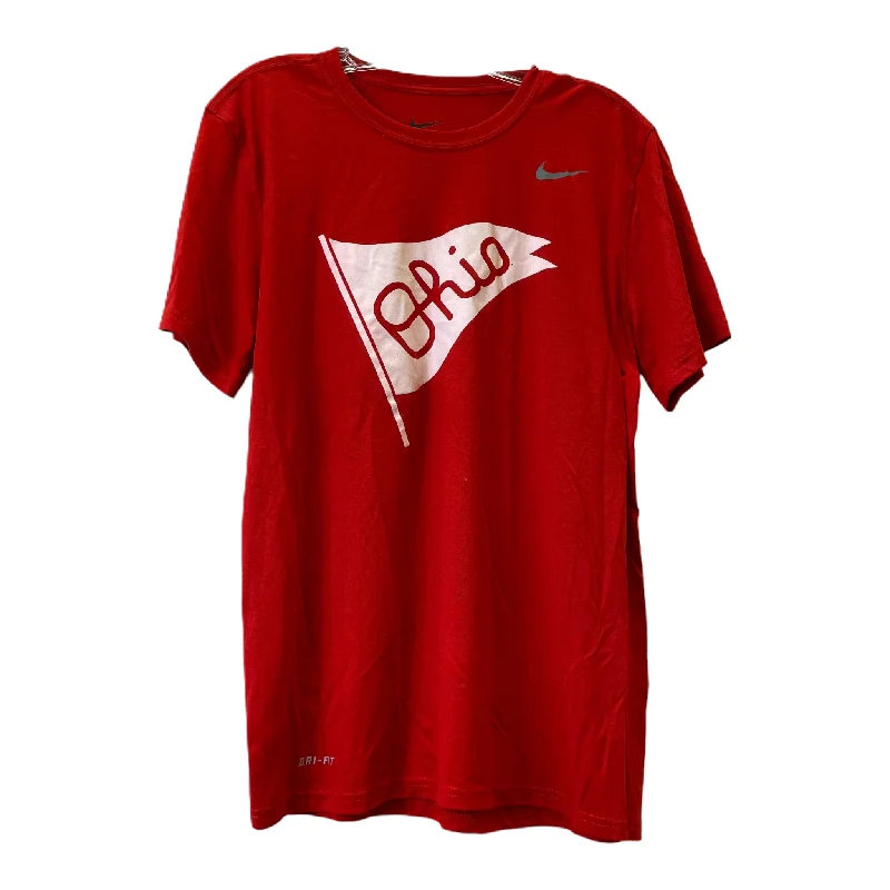 Seasonal Sale Red Athletic Top Short Sleeve By Nike, Size: M