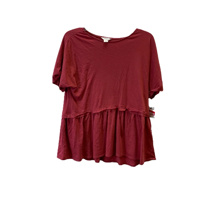 Fantastic Offers Red Top Short Sleeve Basic By Caslon, Size: Xxs