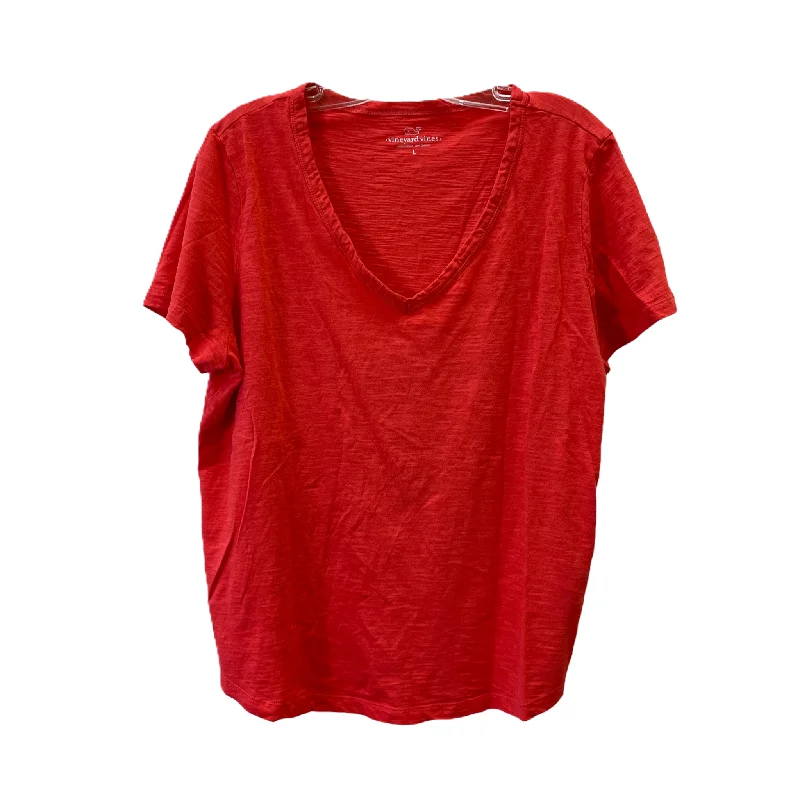 Can't Miss Red Top Short Sleeve By Vineyard Vines, Size: L