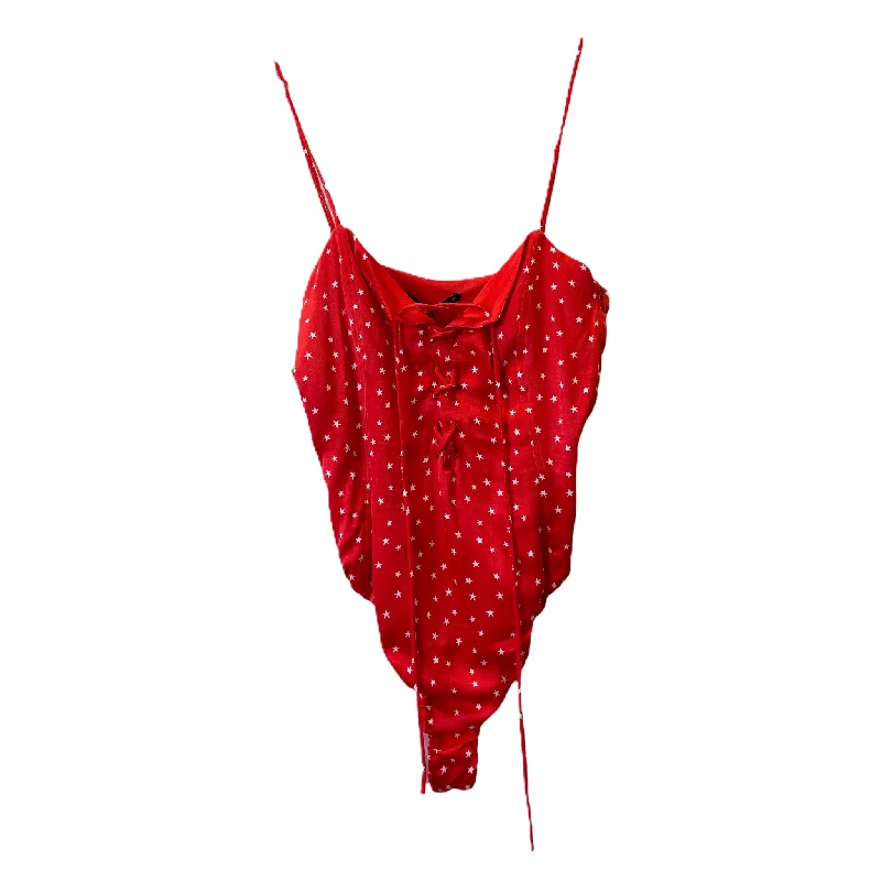 Midnight Madness Red White Bodysuit By Zara, Size: S