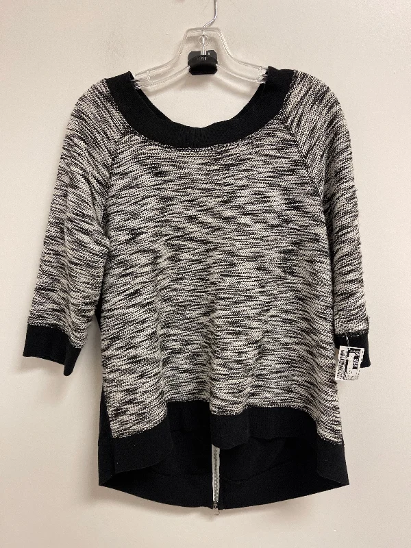 Price Cut Sweater By Chicos In Black & White, Size: L