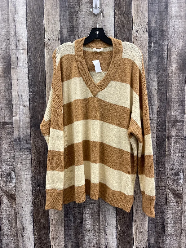 Special Price Sweater By Easel In Brown & Cream, Size: L