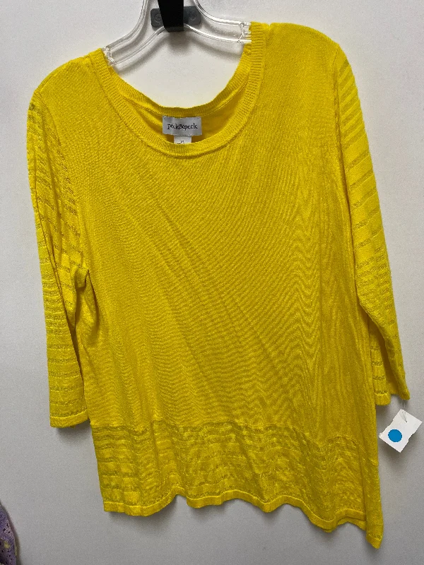 Final Sale Sweater By Peck And Peck In Yellow, Size: Xl