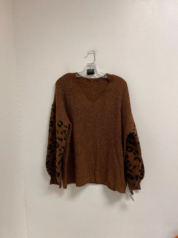 Overstock Sale Sweater By Shein In Brown, Size: 1x