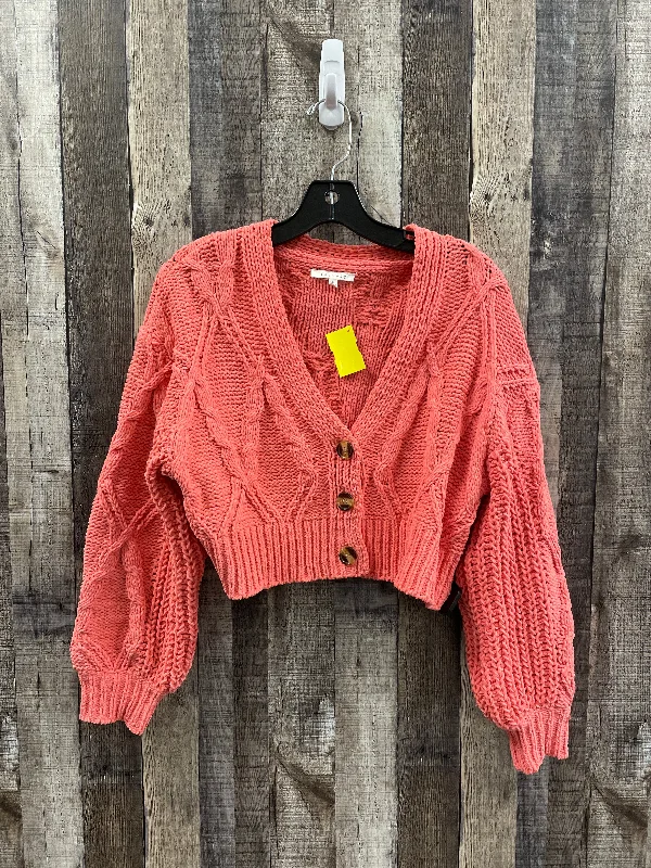 Sneak Peek Sale Sweater Cardigan By Cme In Orange, Size: M
