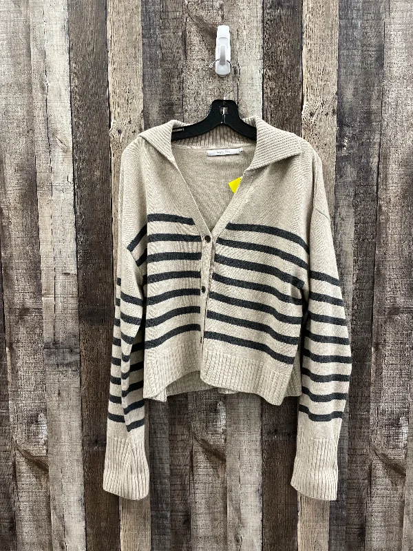 Closeout Sweater Cardigan By Cme In Striped Pattern, Size: Xl