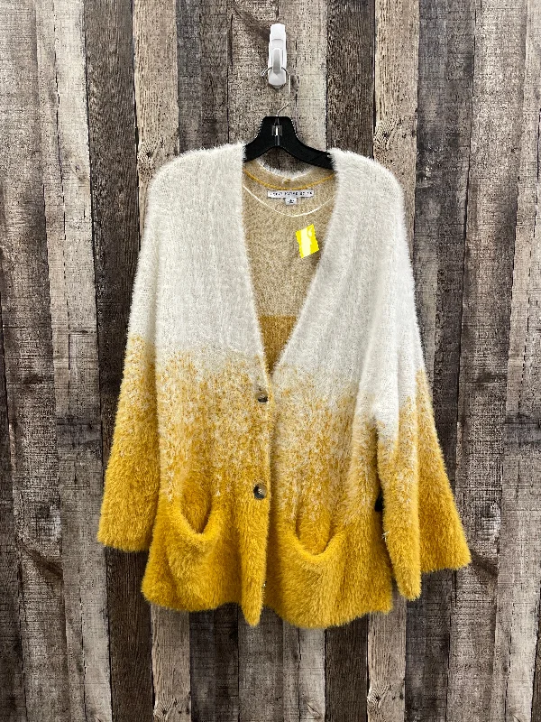 Savings Alert Sweater Cardigan By Hyfve In Gold, Size: M