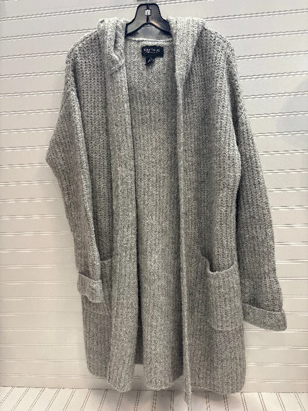 Stock Clearance Sweater Cardigan By Jones And Co In Grey, Size: L