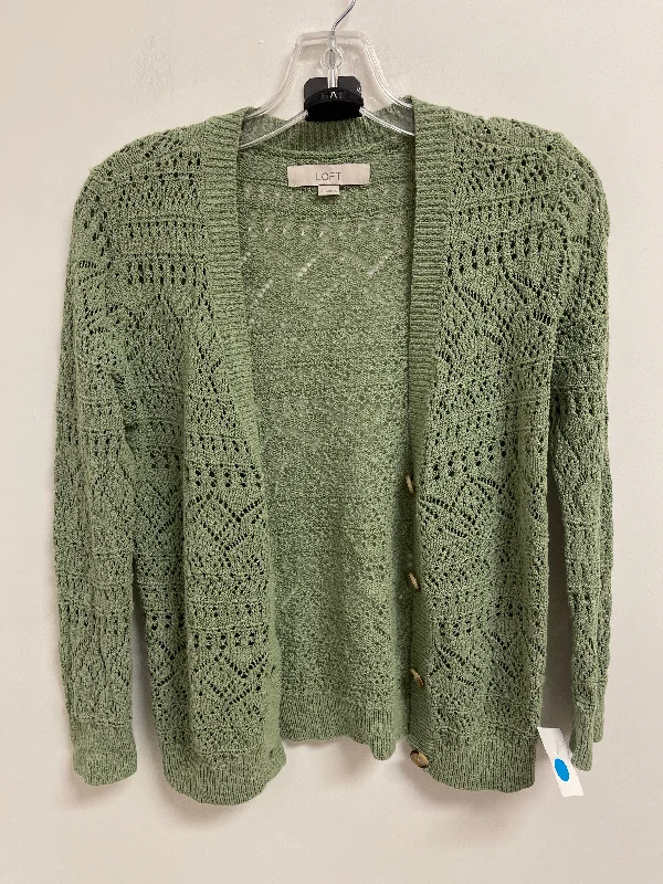 Take Advantage Sweater Cardigan By Loft In Green, Size: S