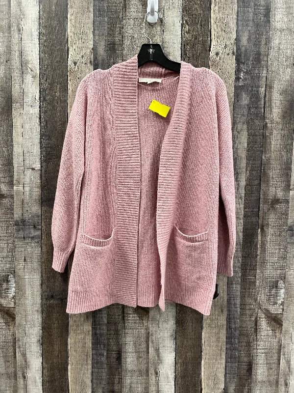 Price Break Sweater Cardigan By Loft In Pink, Size: Xs