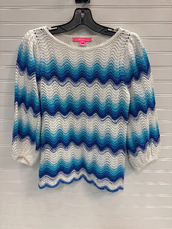 Buy Now Sweater Designer By Lilly Pulitzer In Blue & White, Size: Xs