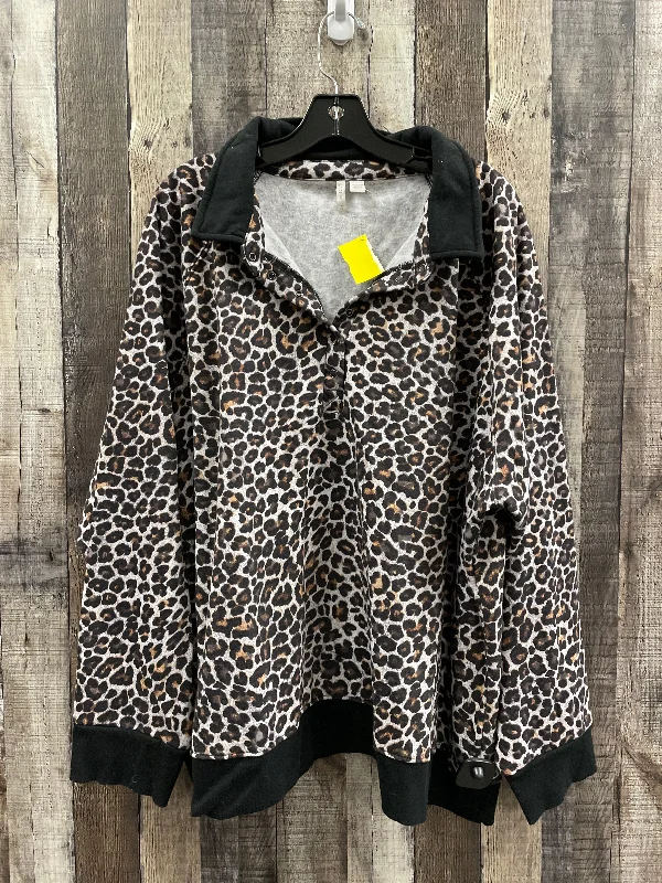 While Supplies Last Sweatshirt Crewneck By Cato In Animal Print, Size: 4x