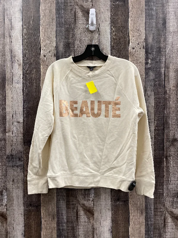 Savings Galore Sweatshirt Crewneck By J. Crew In Ivory, Size: S