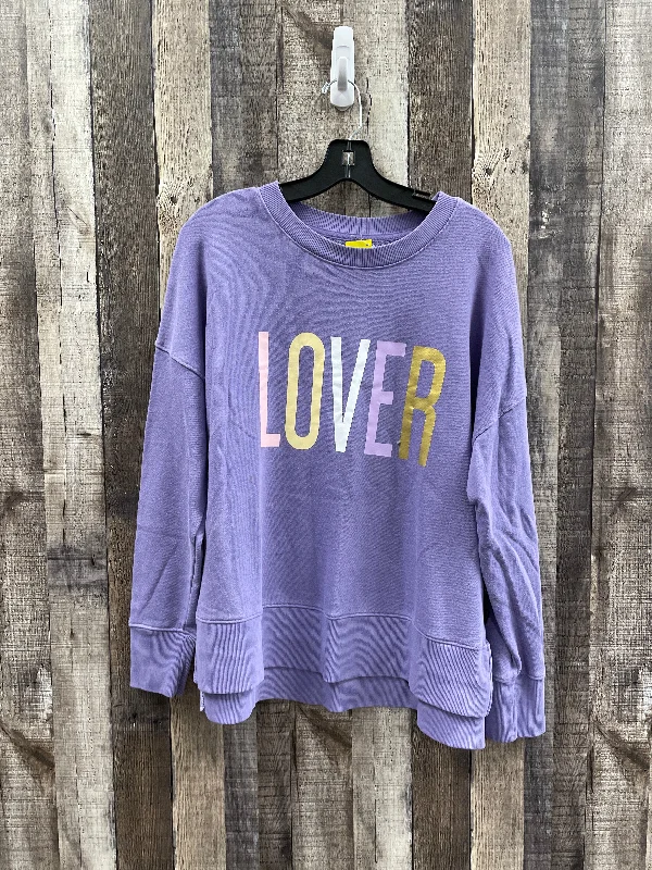 Special Savings Sweatshirt Crewneck By Time And Tru In Purple, Size: L