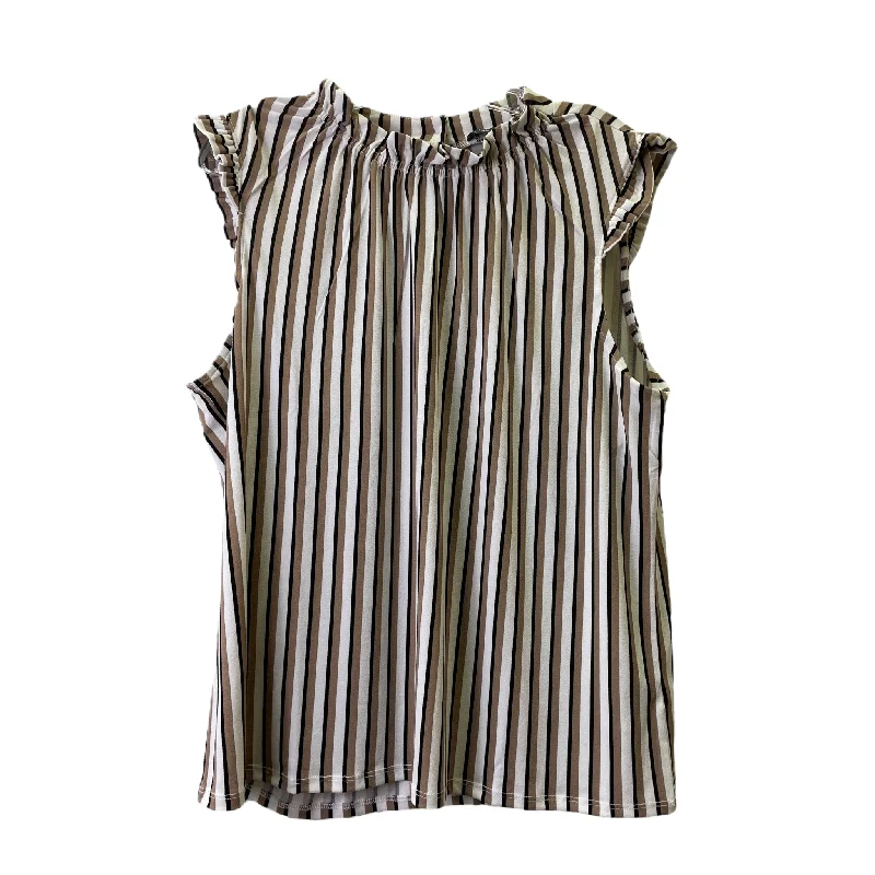 Early Bird Discount Taupe Top Sleeveless Basic By Adrianna Papell, Size: Xl