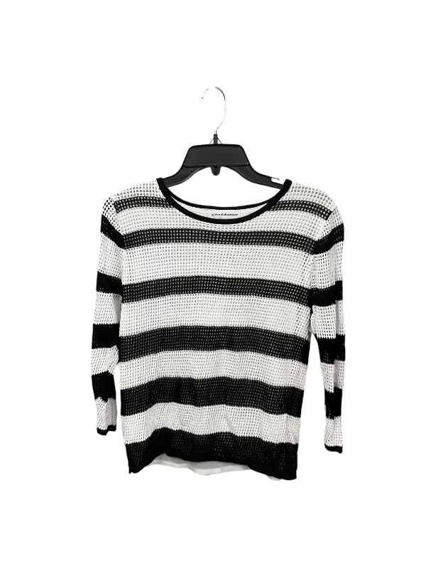 Major Savings Top 3/4 Sleeve By Alfred Dunner In Black & White, Size: Petite L