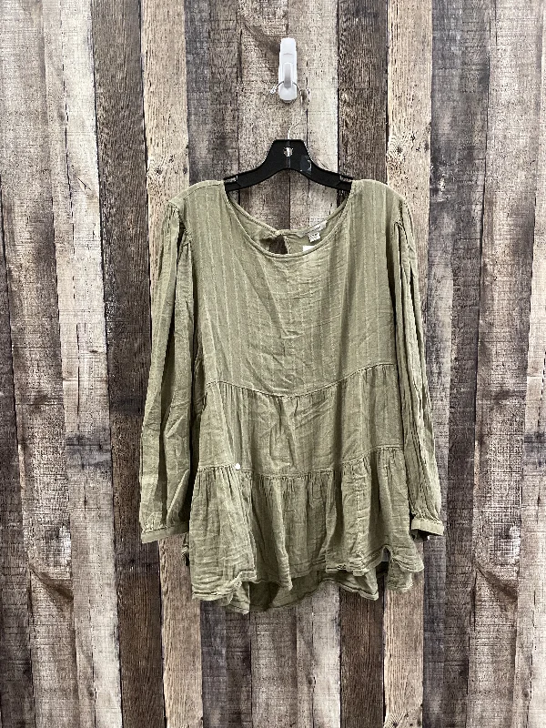 Price Slash Top 3/4 Sleeve By American Eagle In Green, Size: Xl