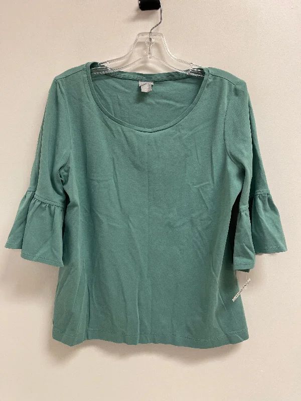 Great Deals Top 3/4 Sleeve By Chicos In Green, Size: L