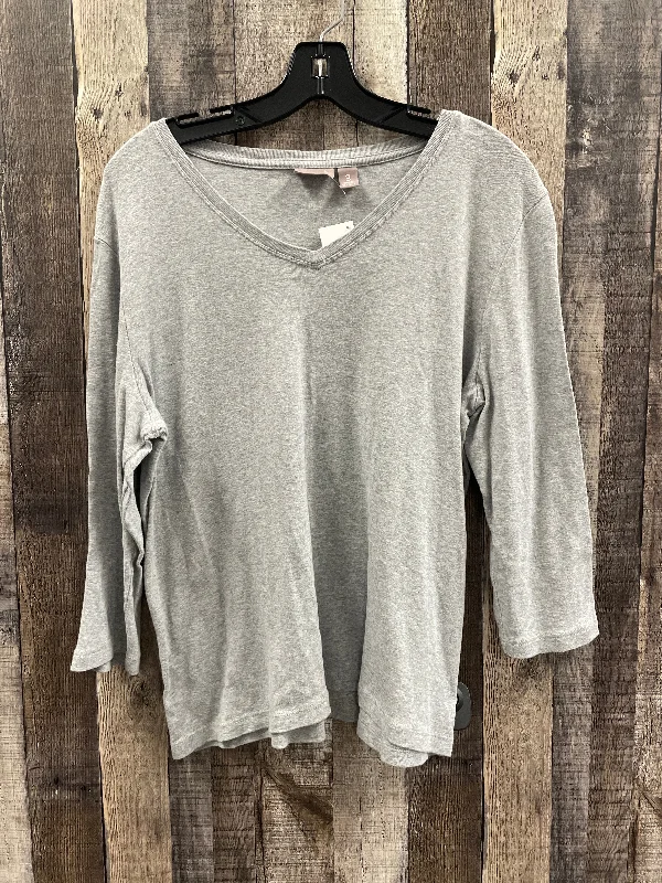 Hurry In Top 3/4 Sleeve By Chicos In Grey, Size: Xl