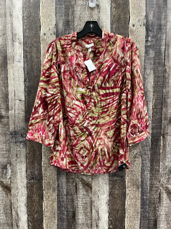 The Best Prices Top 3/4 Sleeve By Chicos In Multi-colored, Size: Xs