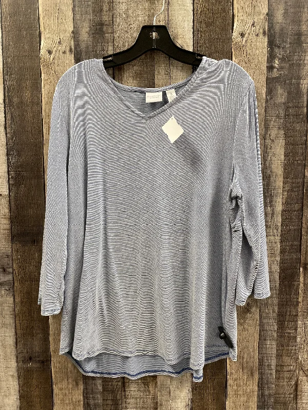 Special Discount Top 3/4 Sleeve By Chicos In Striped Pattern, Size: Xl