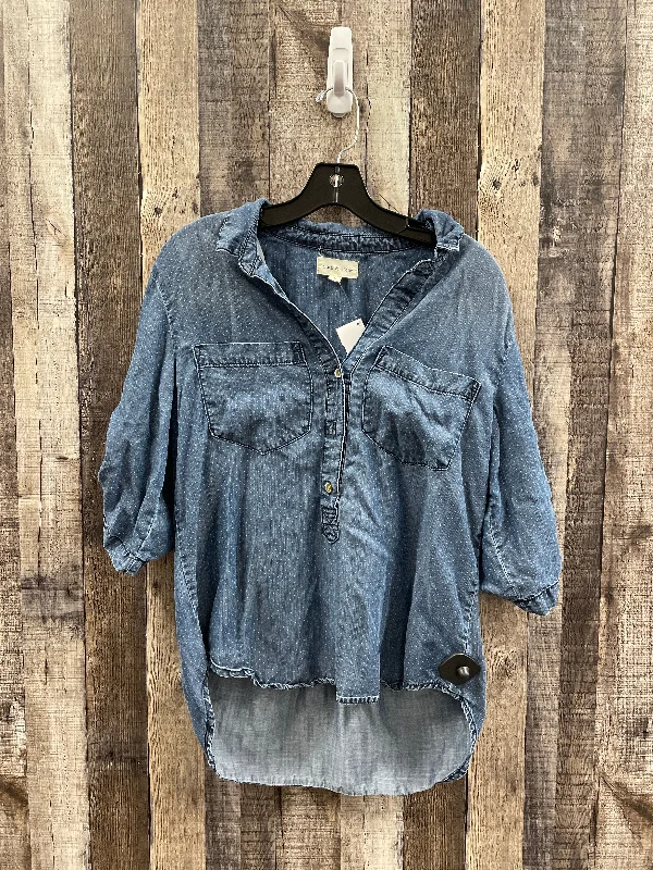 Crazy Savings Top 3/4 Sleeve By Cloth & Stone In Blue Denim, Size: L