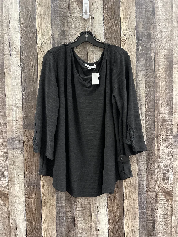 Warehouse Sale Top 3/4 Sleeve By Cme In Black, Size: 3x