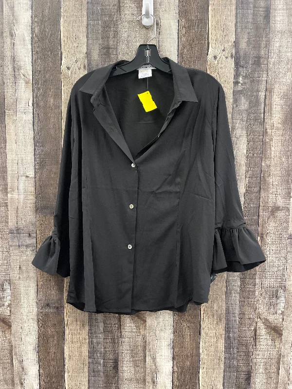 Major Savings Top 3/4 Sleeve By Gretchen Scott In Black, Size: Xl