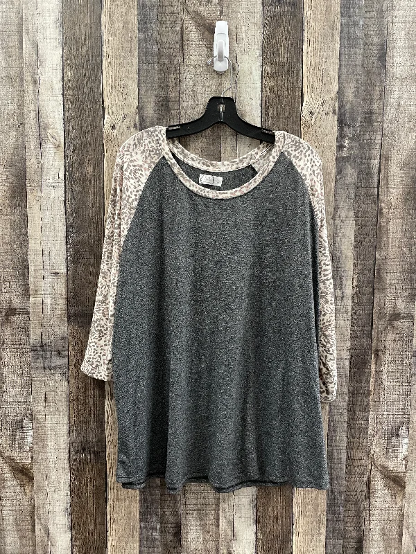 The Best Prices Top 3/4 Sleeve By Maurices In Grey, Size: 3x
