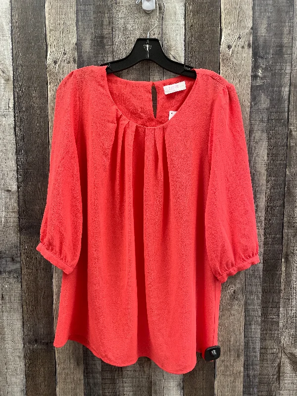 Deal Mania Top 3/4 Sleeve By Peach Love Cream California In Coral, Size: M