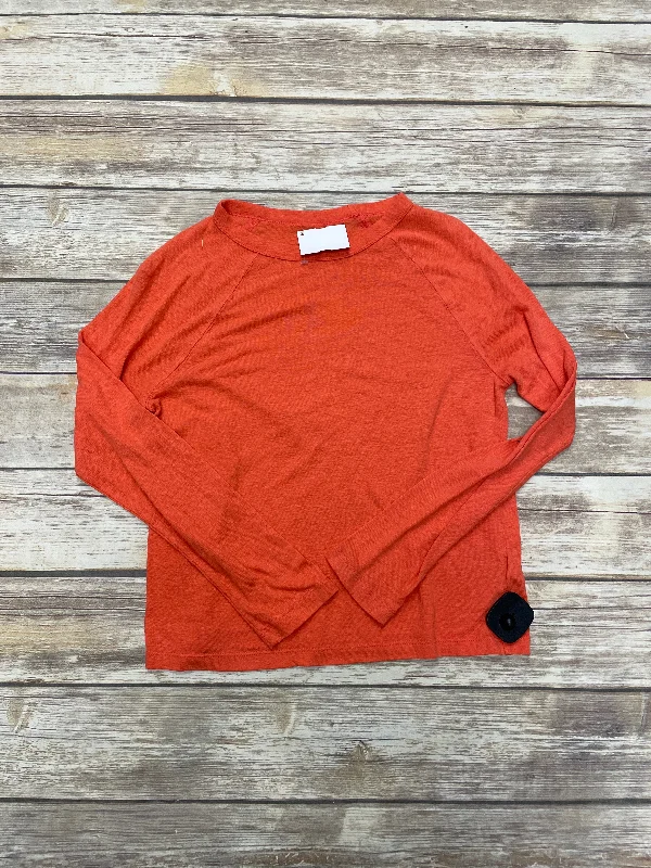 One-DAY Sale Top Long Sleeve Basic By A New Day In Orange, Size: Xs