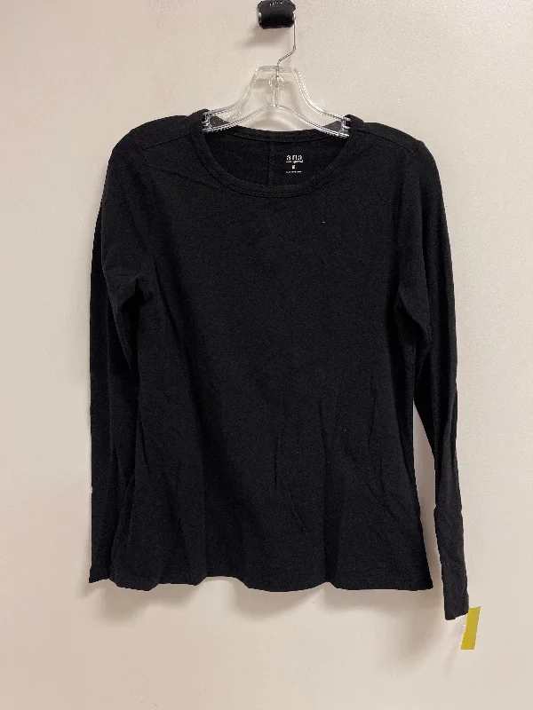 Season Finale Sale Top Long Sleeve Basic By Ana In Black, Size: M