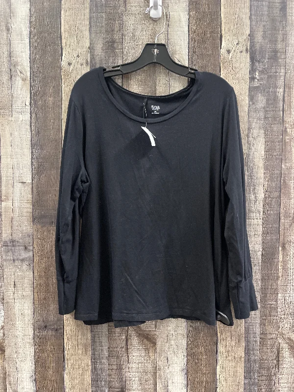 Value Deals Top Long Sleeve Basic By Ana In Black, Size: Xl