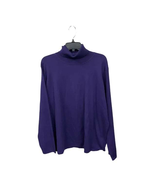 Price Reduction Top Long Sleeve Basic By Jones New York In Purple, Size: 3x