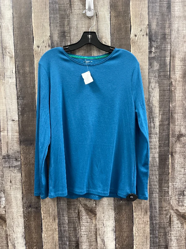 Reduced Prices Top Long Sleeve Basic By Talbots In Blue, Size: Xlp