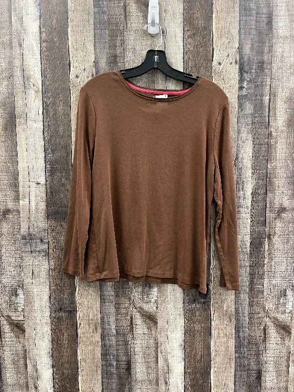 Price Rollback Top Long Sleeve Basic By Talbots In Brown, Size: Xlp