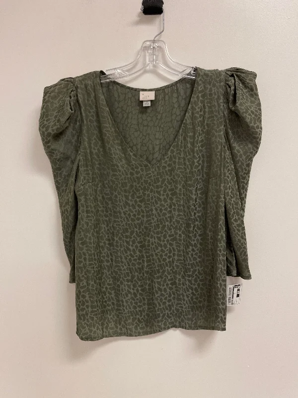 Discount Mania Top Long Sleeve By A New Day In Green, Size: S