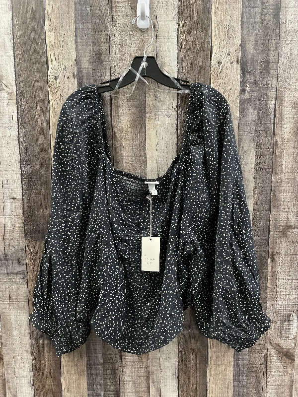Super Deal Top Long Sleeve By A New Day In Polkadot Pattern, Size: 4x