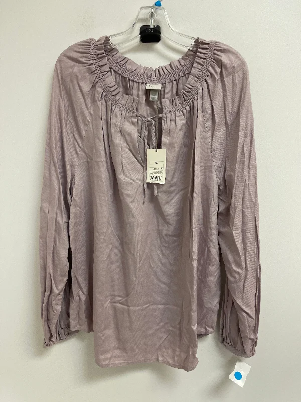 Blowout Deals Top Long Sleeve By A New Day In Purple, Size: Xl