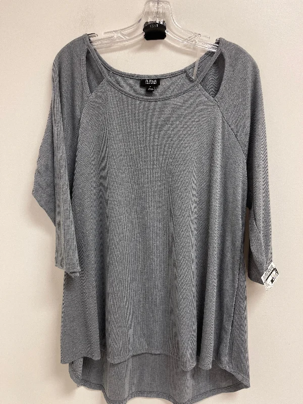 Exclusive Savings Top Long Sleeve By Ana In Grey, Size: Xl