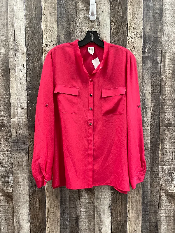 Crazy Savings Top Long Sleeve By Anne Klein In Pink, Size: L