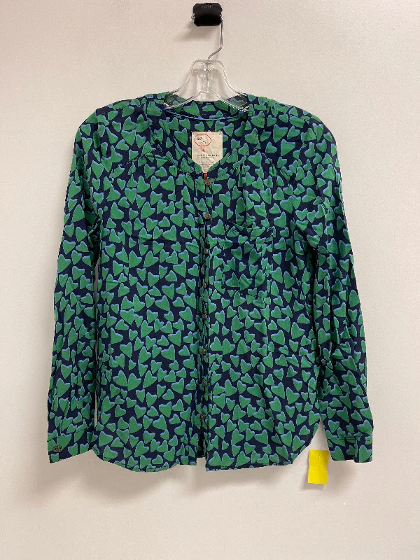 New Markdowns Top Long Sleeve By Anthropologie In Blue & Green, Size: Xs