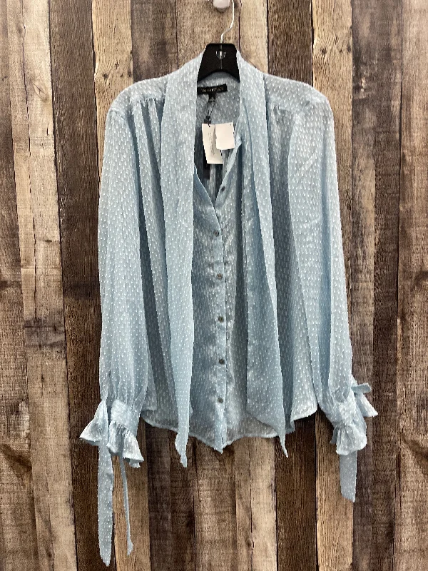 Discount Mania Top Long Sleeve By Banana Republic In Blue, Size: M