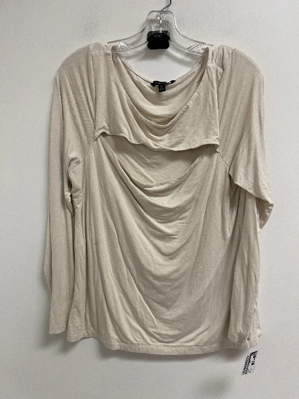 Flash Sale Top Long Sleeve By Banana Republic In Cream, Size: Xl