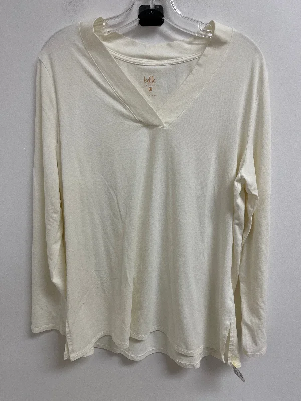 Stock Clearance Top Long Sleeve By Belle By Kim Gravel In Cream, Size: L